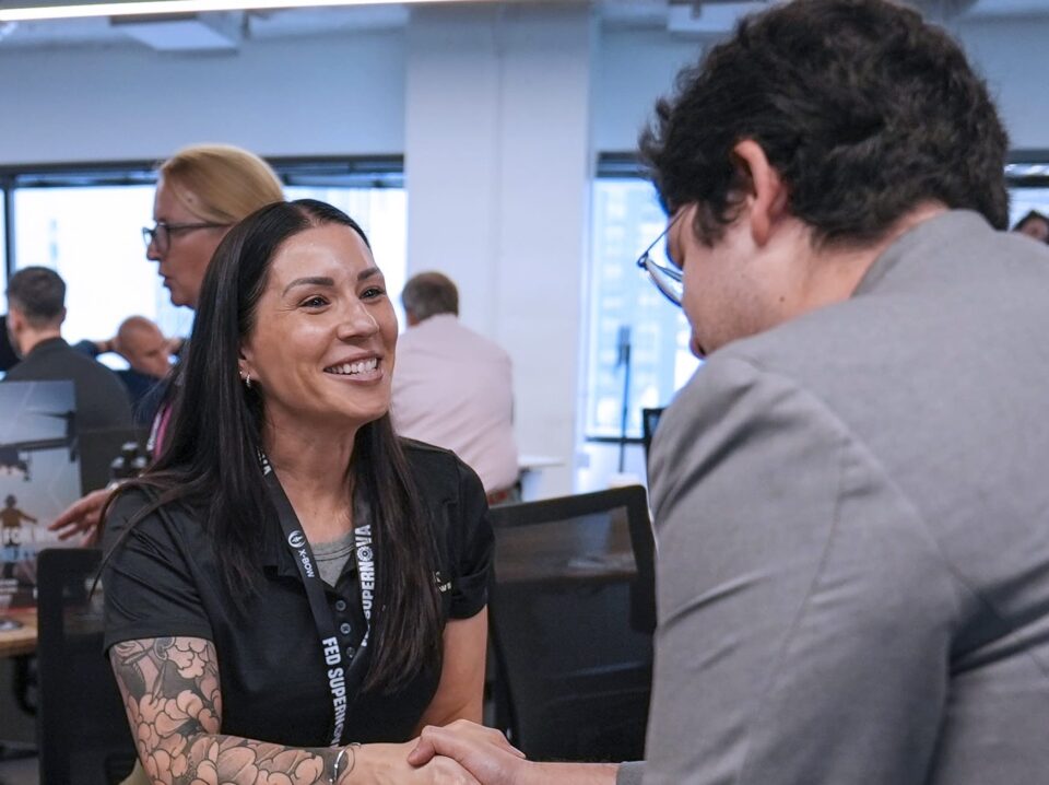 Two people shaking hands