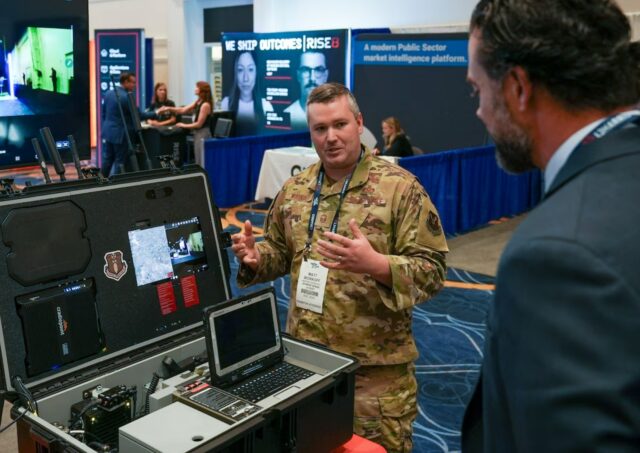 The 90th Civil Engineer Squadron Explosive Ordnance Disposal flight was given the opportunity to exhibit a project after four years of development at the Air, Space and Cyber Conference in Washington D.C., Sept. 23-24, 2025.